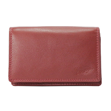 Dames Portemonnee Harmonica Van Donkerrood Leer