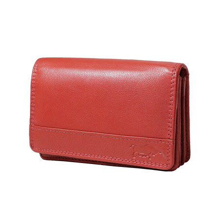 Lederen portemonnee, rood, medium size