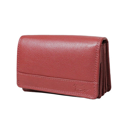 Leren portemonnee, donkerrood medium