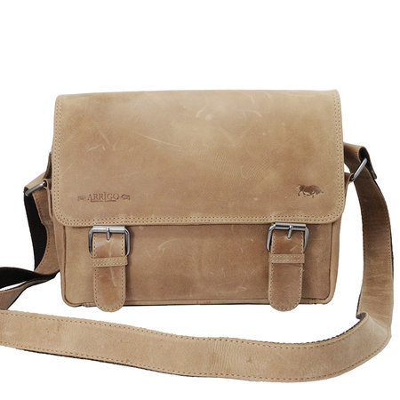 Leren Messenger Bag In De Kleur Taupe