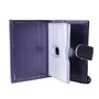 Leren anti skim pasjeshouder mapje in de kleur aubergine