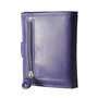 Leren anti skim pasjeshouder mapje in de kleur aubergine