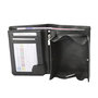 Compacte zwart leren billfold euro portemonnee