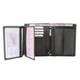 Compacte zwart leren billfold euro portemonnee