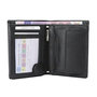 Compacte zwart leren billfold euro portemonnee