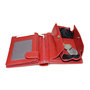 Compacte rood leren billfold euro portemonnee