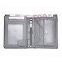 Compacte grijs leren billfold euro portemonnee