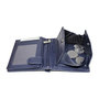 Compacte donkerblauw leren billfold euro portemonnee