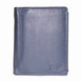 Compacte donkerblauw leren billfold euro portemonnee