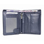 Compacte donkerblauw leren billfold euro portemonnee