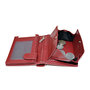 Compacte donkerrood leren billfold euro portemonnee