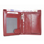 Compacte donkerrood leren billfold euro portemonnee