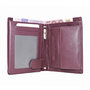Compacte bordeaux leren billfold euro portemonnee
