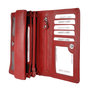 Ferrari rood leren harmonica RFID portemonnee, groot model