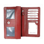 Ferrari rood leren harmonica RFID portemonnee, groot model