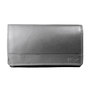 Grijs leren harmonica RFID portemonnee, groot model