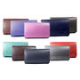 Zwart leren harmonica RFID portemonnee, groot model