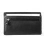 Zwart leren harmonica RFID portemonnee, groot model