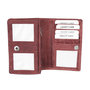 Dames portemonnee met bloemenprint van rood rundleer