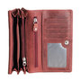 Harmonica dames portemonnee met bloemenprint, rood