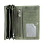 Harmonica dames portemonnee met bloemenprint, groen