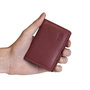Mini Portemonnee Dames Van Donkerrood Leer