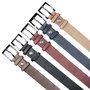Leren riem, 3 cm breed, donkerbruin met zilveren gesp