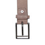 Leren riem, 3 cm breed, donkerbruin met zilveren gesp