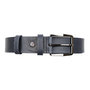Leren riem, 3.5 cm breed, donkerblauw met zilveren gesp