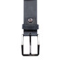 Leren riem, 3.5 cm breed, donkerblauw met zilveren gesp