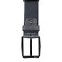 Leren riem, 3.5 cm breed, donkerblauw met zilveren gesp
