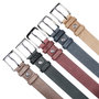 Leren riem, 3.5 cm breed, donkerbruin met zilveren gesp