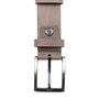 Leren riem, 3.5 cm breed, donkerbruin met zilveren gesp