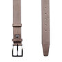 Leren riem, 3.5 cm breed, donkerbruin met zilveren gesp