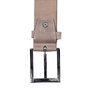 Leren riem, 3.5 cm breed, donkerbruin met zilveren gesp