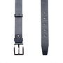 Leren riem, 4 cm breed, donkerblauw met zilveren gesp