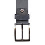 Leren riem, 4 cm breed, donkerblauw met zilveren gesp