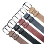 Leren riem, 4 cm breed, donkerbruin met zilveren gesp