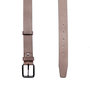 Leren riem, 4 cm breed, donkerbruin met zilveren gesp