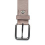 Leren riem, 4 cm breed, donkerbruin met zilveren gesp