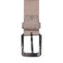 Leren riem, 4 cm breed, donkerbruin met zilveren gesp
