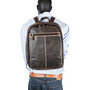 Leren Laptop Rugzak van Donkerbruin Leer