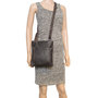 Lederen Crossbody Tas - Schoudertas Van Donkerbruin Leer