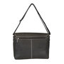Black Leather Messenger Bag With Flap - XL