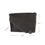 Black Leather Messenger Bag With Flap - XL