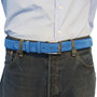 Suede Riem Blauw • Met een Stijlvolle Zilverkleurige Gesp
