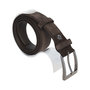 Suede Riem Donkerbruin • Met een Stijlvolle Zilverkleurige Gesp