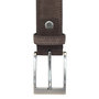 Suede Riem Donkerbruin • Met een Stijlvolle Zilverkleurige Gesp