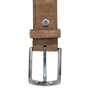 Suede Riem Cognac/Lichtbruin • Met een Stijlvolle Zilverkleurige Gesp