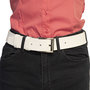 Riem Wit Leer Met Een Zilveren Gesp, 4 cm Breed